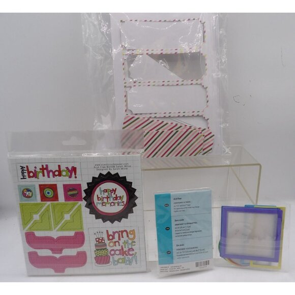 Birthday & Celebration Embellishments Set - Chipboard Metal Tags Hearts & Tags P - Picture 2 of 4